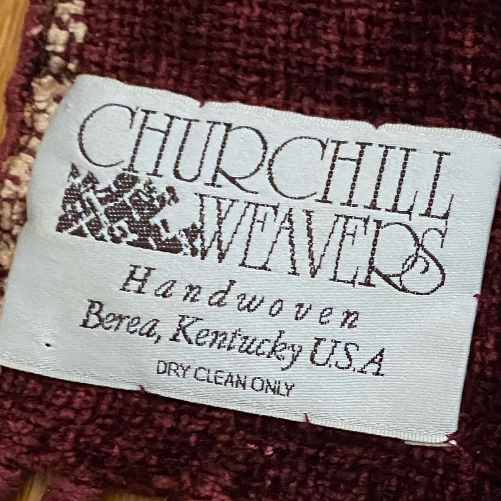 CHURCHHILL WEAVERS Striped Handwoven Chenille Throw Blanket Kentucky Fringe - Picture 4 of 8